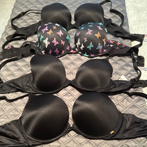 PINK Victoria's Secret Other - PINK Victoria's Secret Black and Multicolor Butterfly Bras Set of 4